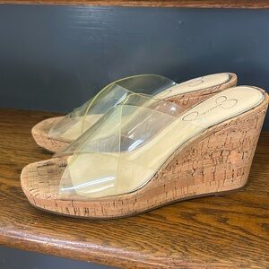 Jessica Simpson wedge sandal with clear straps